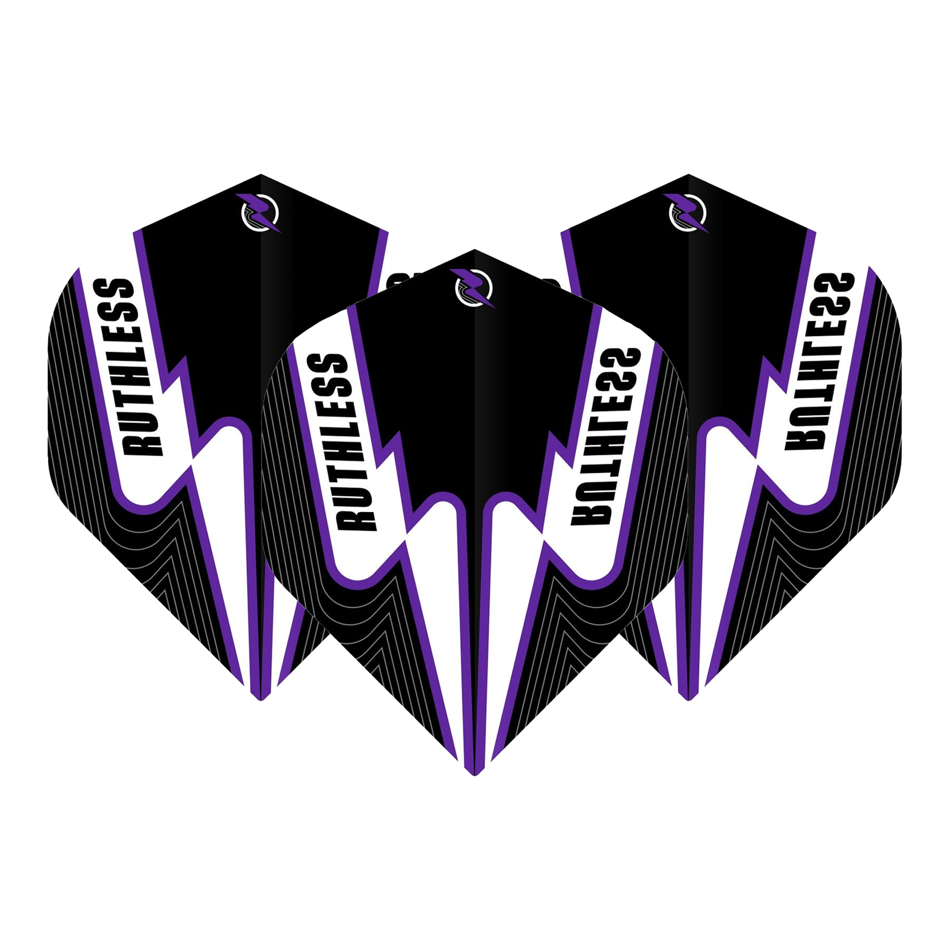 Ruthless Power Surge - Dart Flights No. 2 / Black & Purple Flights