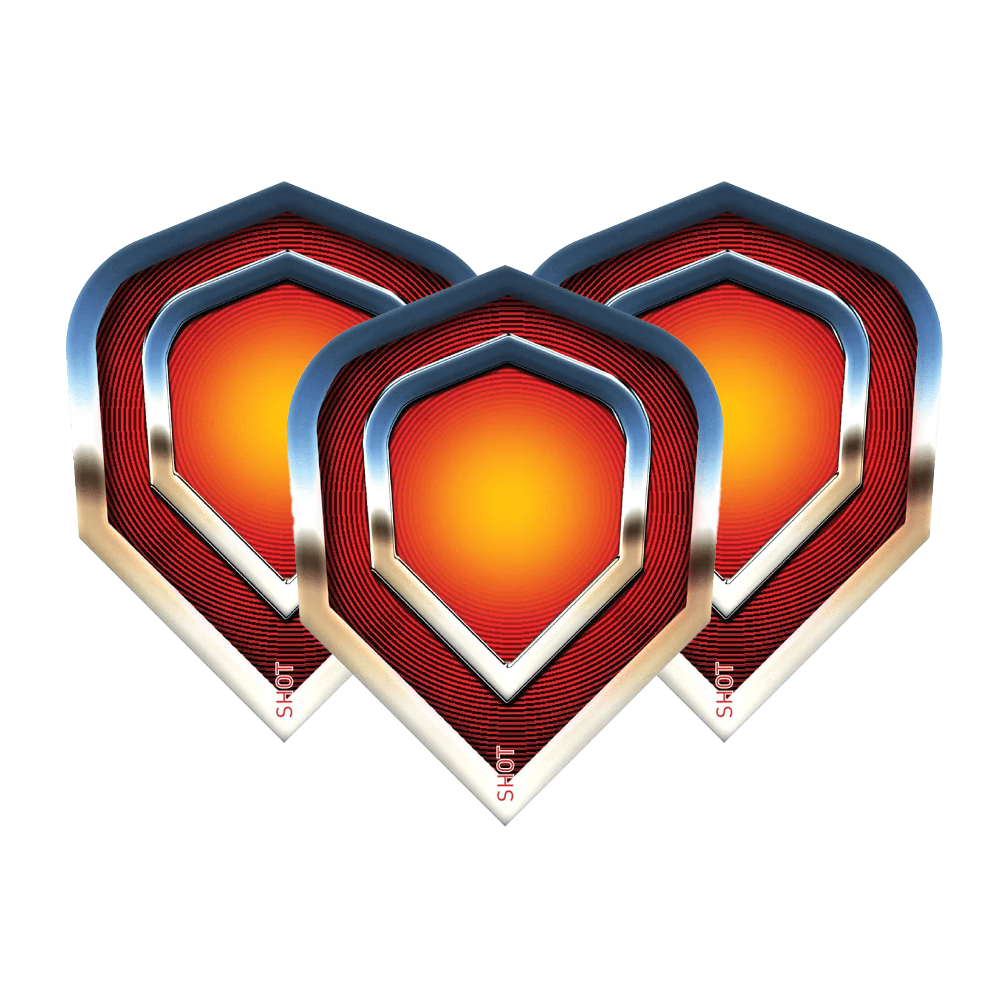 Shot Americana Chrome - Dart Flights Small Standard / Red Flights