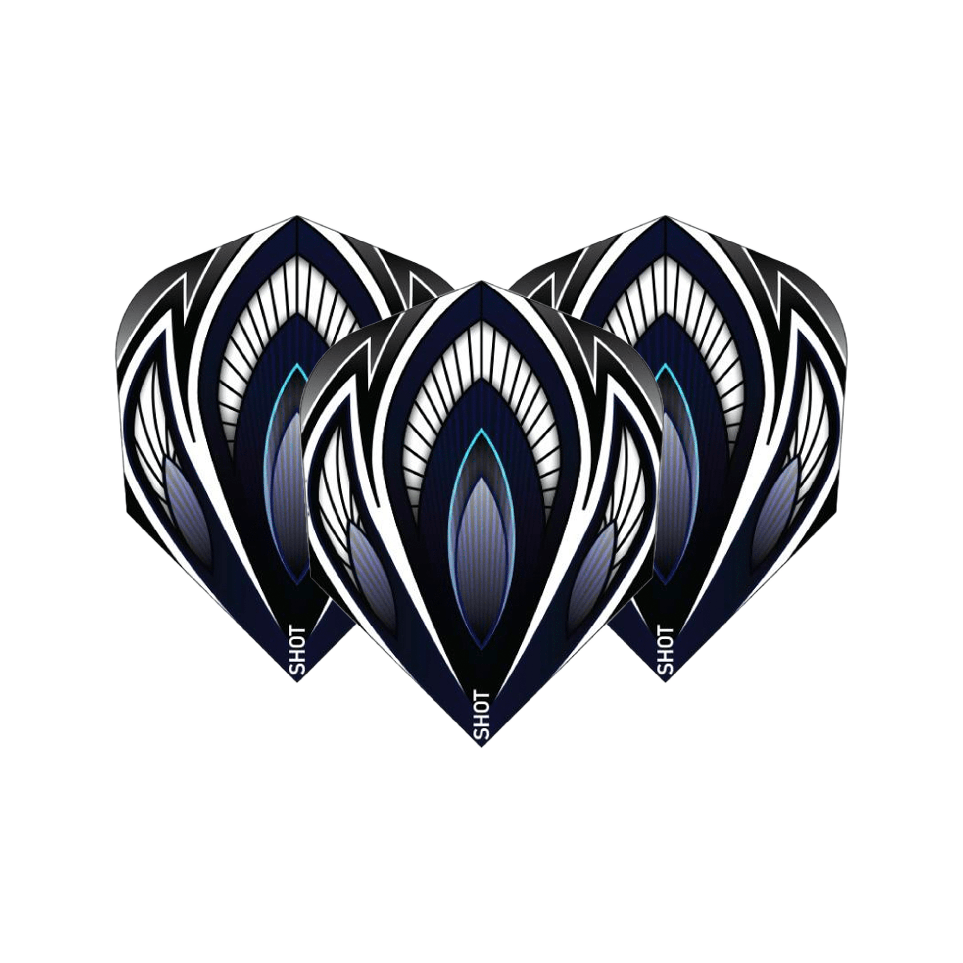 Shot Birds of Prey Falcon Small Standard Dart Flights Black/White Flights