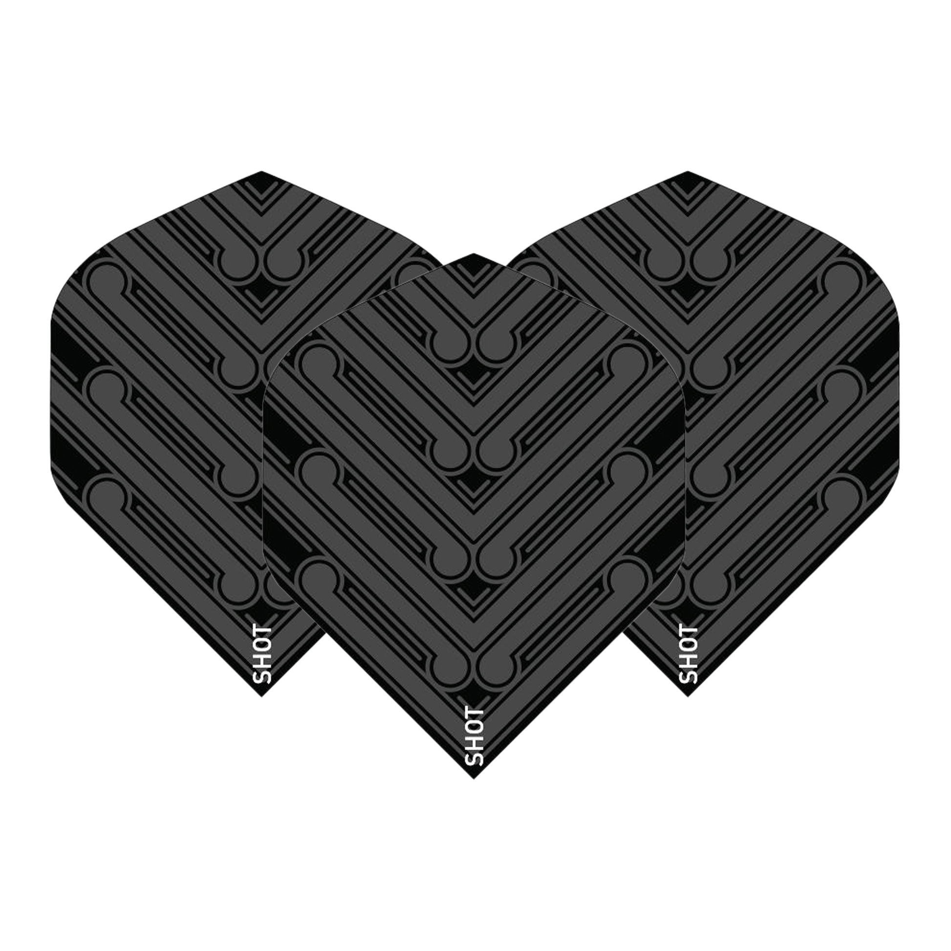 Shot Manu Standard Dart Flights Black Flights